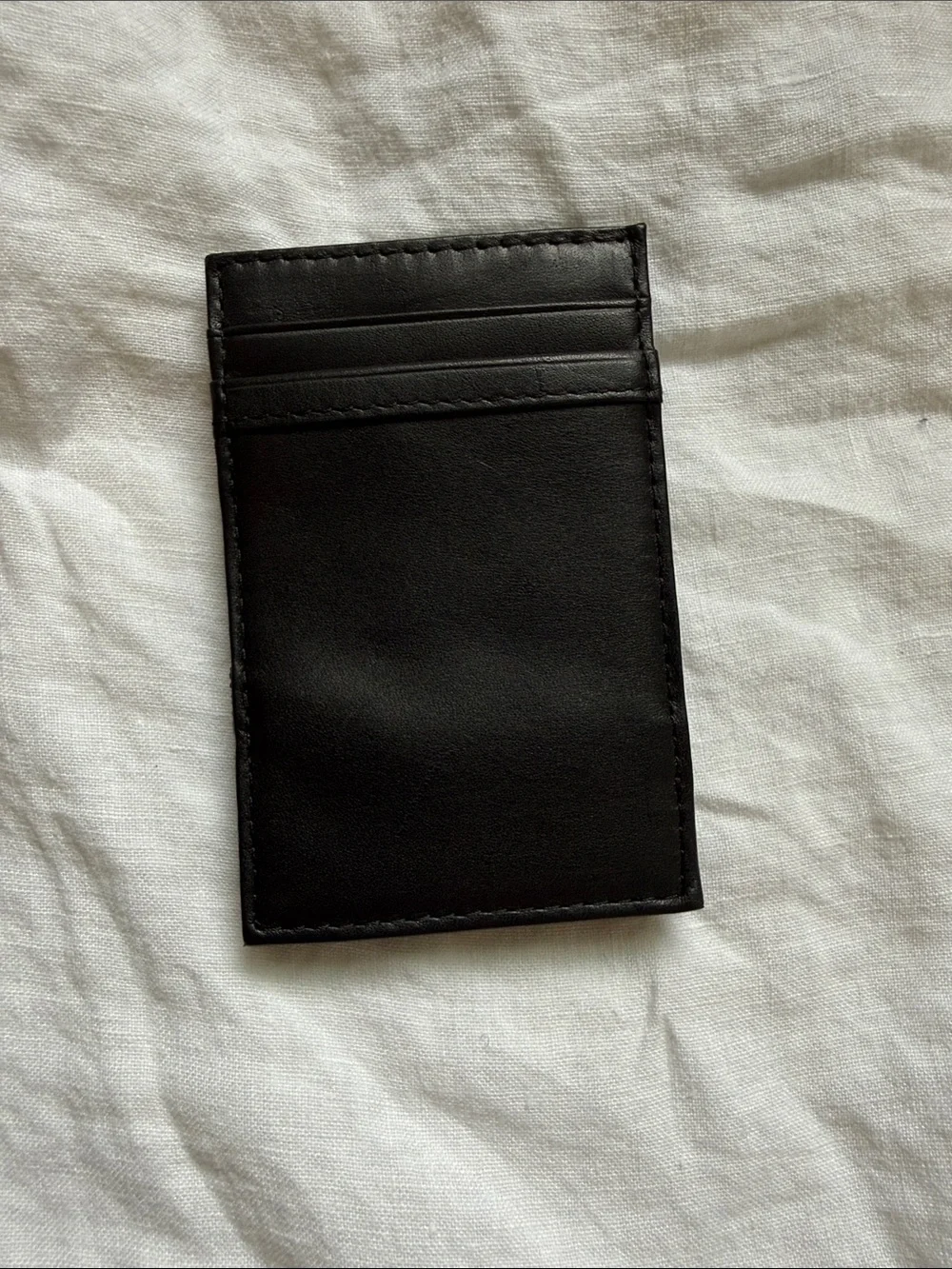 J. Crew Black Leather Card & Key Sleeve